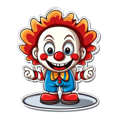 Obraz premium Happy cartoon clown illustration.