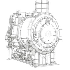 Industrial machinery technical drawing.