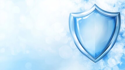 Abstract Blue Protection Shield, Security and Insurance Background, Blurred for Sophisticated Look.