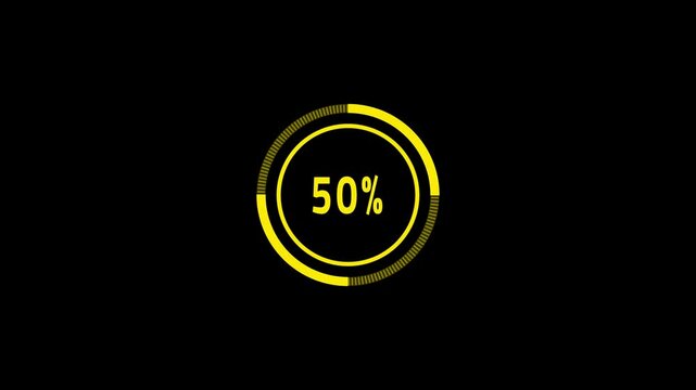 circle Loading bar animation with counting from 0 to 100%. Loading circle animation on Black background, loading bar 4k video, Loading bar concept, Digital Creative Loading bar, Abstract loading icon