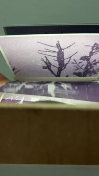flipbook paper cinema machine on display