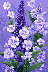Soft Lavender Floral Design with Hand-Drawn Elements