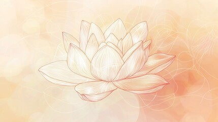 Soft, pastel-colored illustration of a single lotus flower.