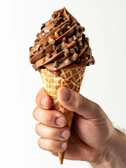 Chocolate Swirl Ice Cream Cone