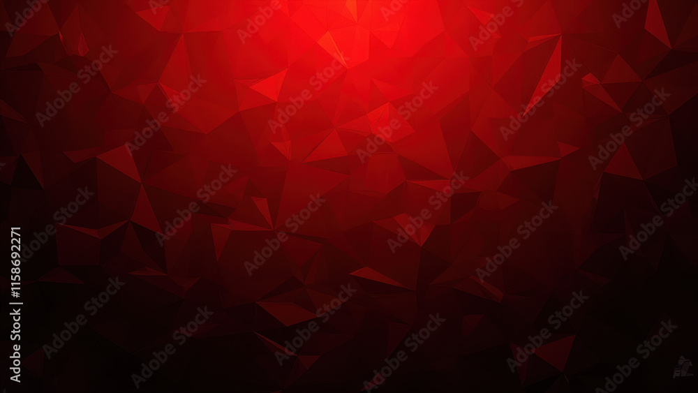 Poster red low poly geometric background - geometric patterns