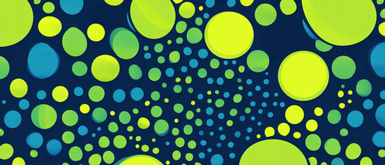Vector cartoon illustration background featuring blue and green halftone circles design