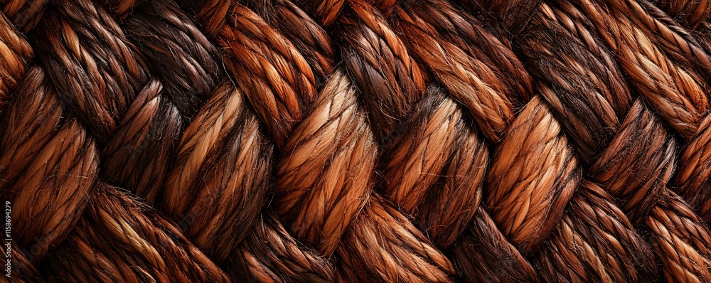 Poster Intricate woven pattern creating textured brown background