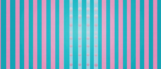 Vibrant vector cartoon illustration with cyan background and magenta halftone stripes design