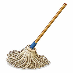 Hand-Drawn Mop Clipart in Cartoon Style