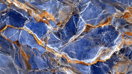 Fototapeta premium Blue Marble with White and Gray Swirling Patterns