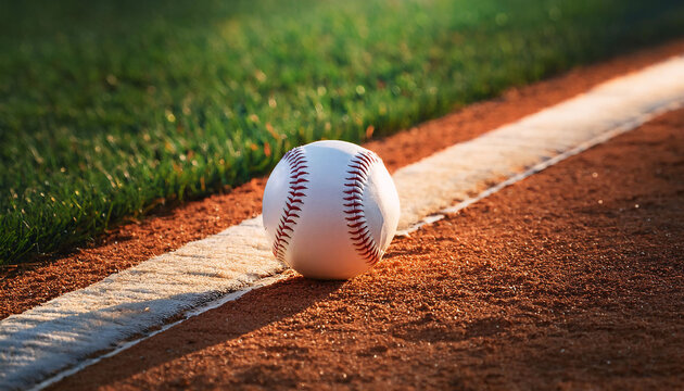 Baseball on the I smeared Chalk Line