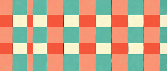 Unique red and cyan checkerboard pattern for vibrant backgrounds and designs
