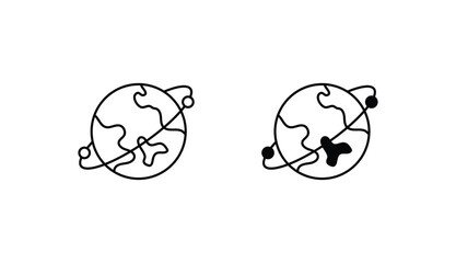 Earth icon design with white background stock illustration