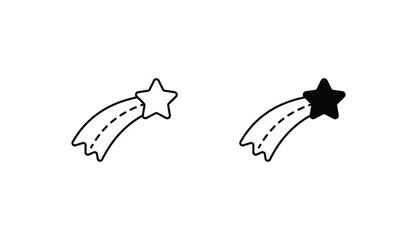Shooting Star icon design with white background stock illustration