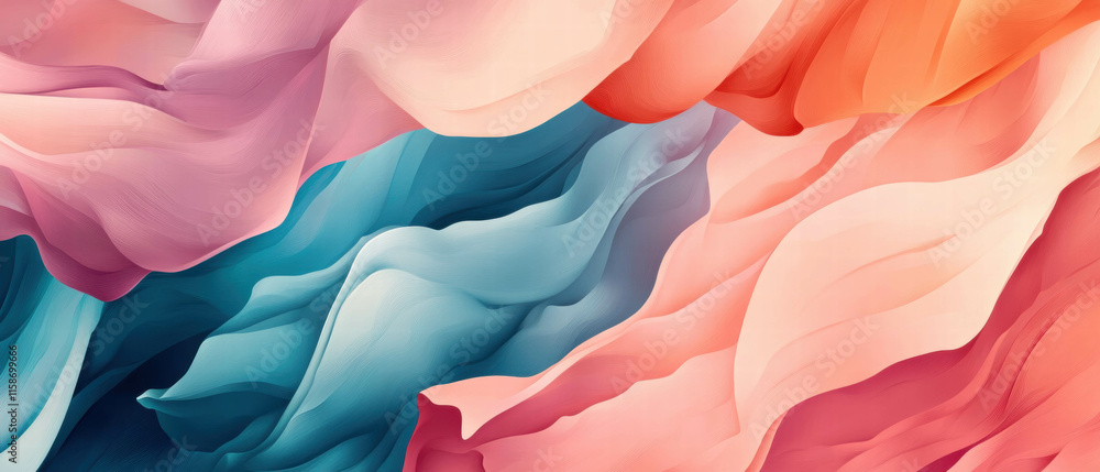 Poster elegant silk fabric texture creating a vibrant and fluid abstract background