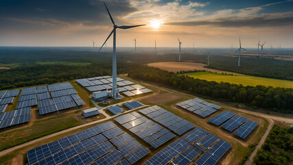 

wind and solar power plant together 