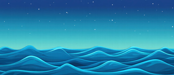 Underwater sonar waves illustrated with radiating lines create a vibrant ocean background