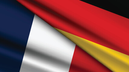 High Quality background with Two Flags of Germany and France