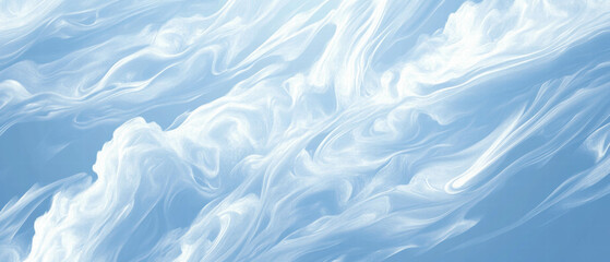 Obraz premium Wispy cirrus clouds filling a clear blue sky in a cartoon vector illustration background