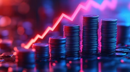 Stacked Coins Reflecting Financial Growth