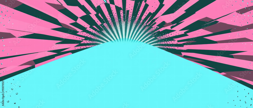 Aufkleber vibrant pop art empty banner design with halftone effects and checkerboard pattern