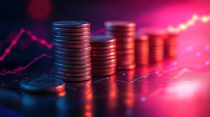 Stacked Coins Reflecting Financial Growth