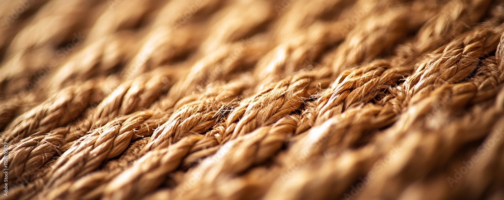 Aufkleber Close-up of natural fiber rope texture creating intriguing pattern