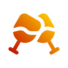 champagne glass gradient icon