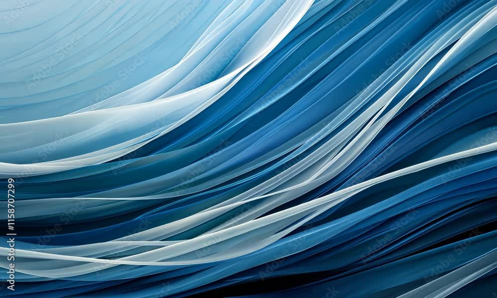 Poster flowing waves: an abstract representation of ocean motion