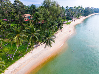 Aerial views of Lipa Noi beach in koh Samui island, Thailand