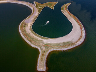 Tulip Island, an artificial island in the shape of a tulip, is located in Wolderwijd near Zeewolde...