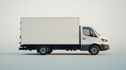 Delivery truck driving through industrial zone transport urban scene