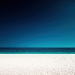 Obraz premium Serene Tropical Beach with Clear Blue Waters and White Sand Shoreline
