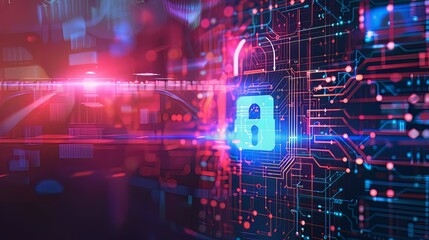 Obraz premium Secure Digital Fortress: AI-Powered Data Encryption