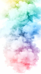 Fototapeta premium Rainbow Smoke Swirls, Dreamlike Vapor Art, Pastel Hues Diffuse Gently in Air, Colorful Abstract Background