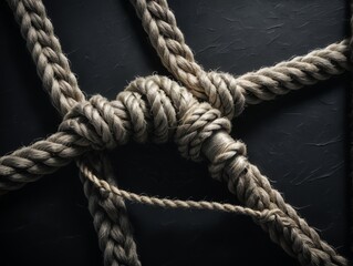 Fototapeta premium rope on a dark surface