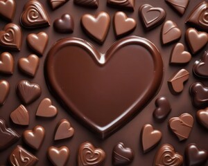 Fototapeta premium heart shaped chocolate candies