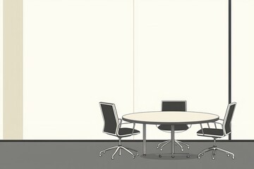 Fototapeta premium Modern Meeting Room with Round Table and Chairs