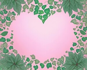 floral frame with hearts