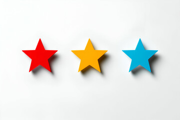 Fototapeta premium Colorful Stars, A Rating System, Represents Quality, Success, and Achievement Brightly.