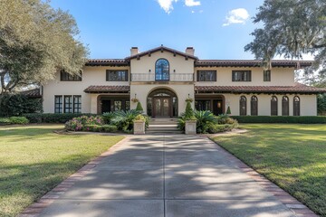Elegant Manor Home Surrounded by Lush Countryside Garden