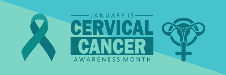 Obraz premium Cervical Cancer Awareness Month banner.