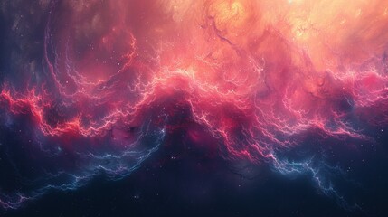 A colorful space scene with a purple and blue swirl