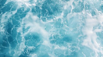 Blue Ripples and Transparent Water Surface with Splashes and Bubbles in Sunlight Reflection Perfect for Skincare and Cosmetic Backgrounds
