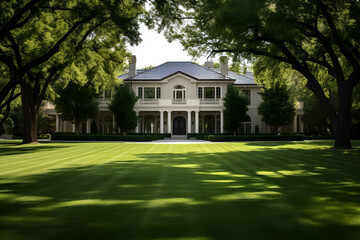 Luxurious Estate House Amidst Lush Greenery: A Symbol of Affluence and Landmark of Serenity