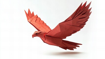 origami eagle isolated on white