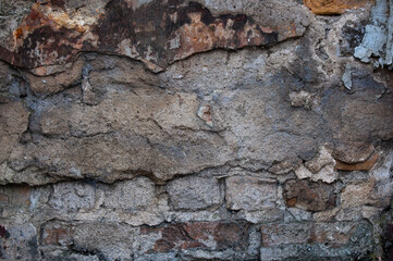 brick wall of an old building close up