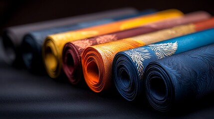 A close-up of traditional fabric patterns from Southeast Asia. Ultra-Realistic, Photo Realistic, highly detailed, 