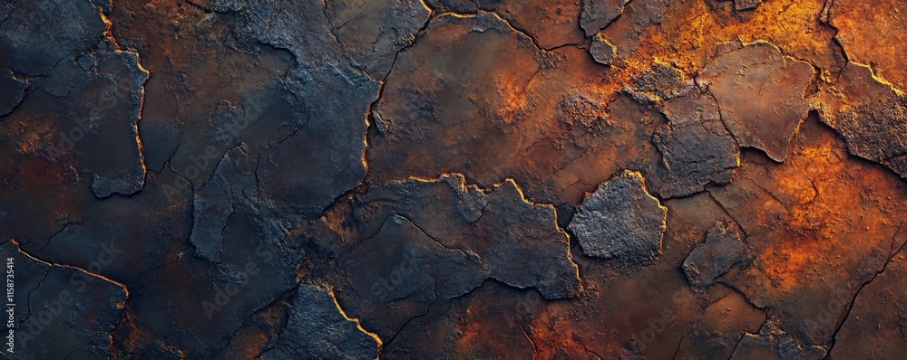 Aufkleber dark and rusty metallic surface showing corrosion and decay