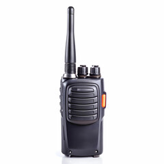 A modern, professional walkie-talkie with a sleek design, isolated on a white background,